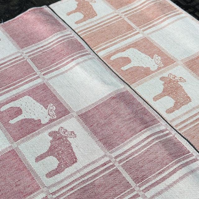Linen tea towel with moose print