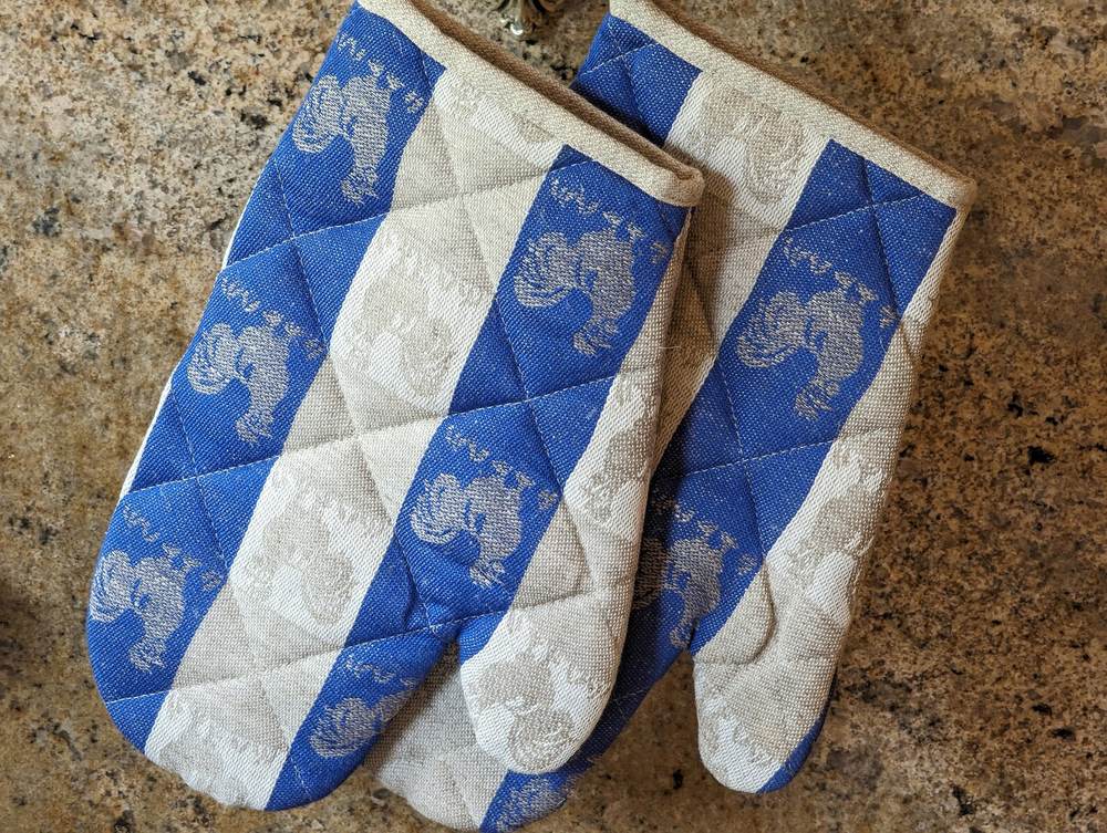 Rooster Linen Oven Glove