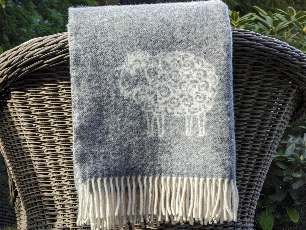 Gray Sheep Wool Throw