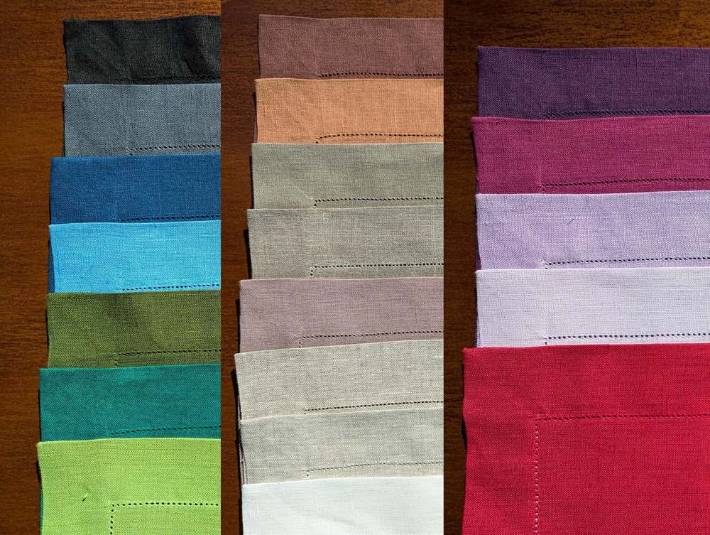 Hemstitched Linen Placemats, Choose Your Colour