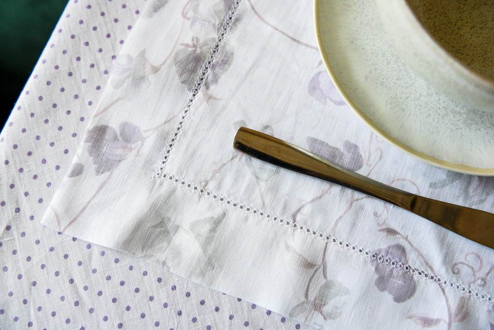 Floral Linen Table Runner